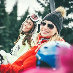 two women in ski attire