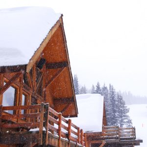 snowy ski lodge