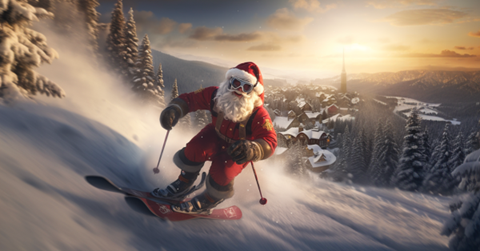 Santa and Christmas skiing in Mont Tremblant